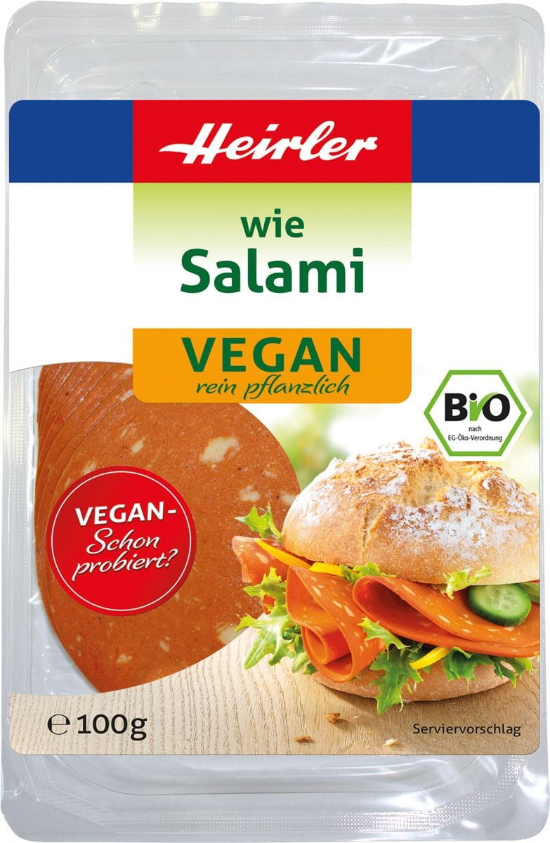 Veganský produkt Salami BIO 100 g - HEIRLER