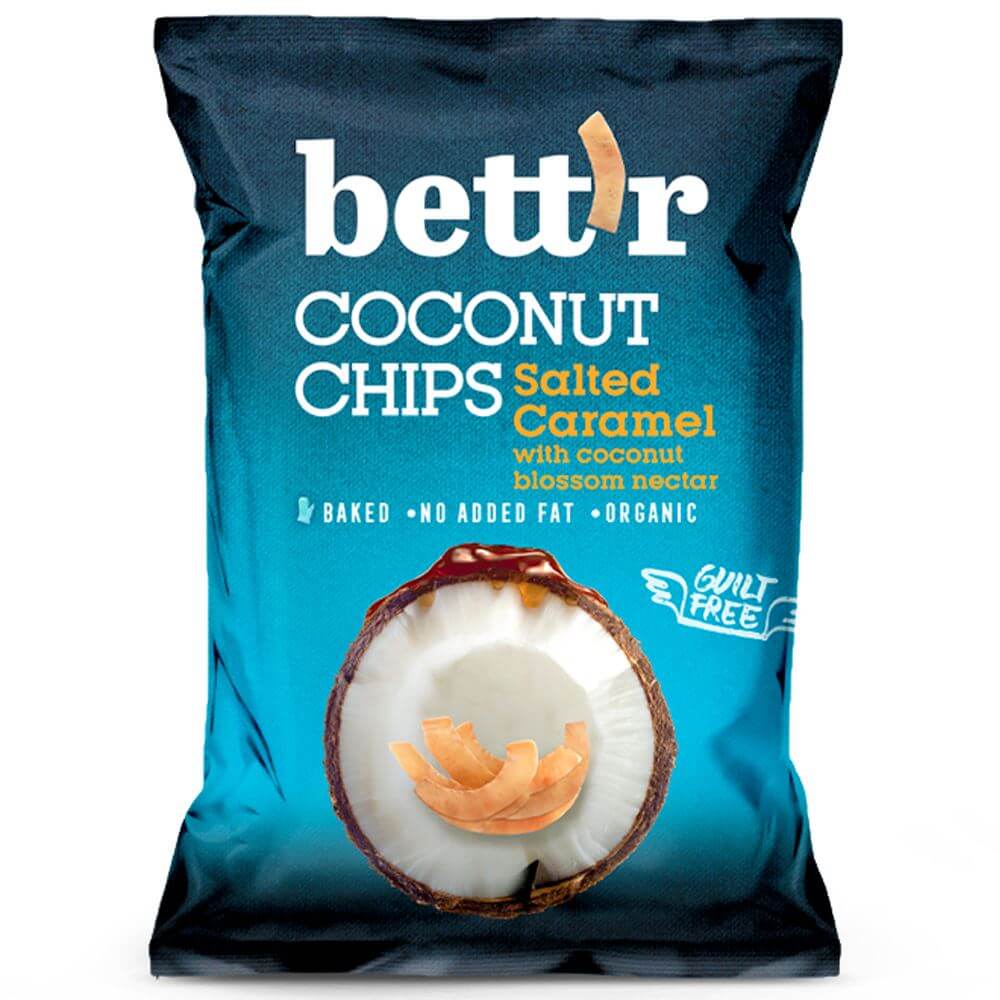 Kepingan kelapa dengan karamel masin bebas gluten BIO 40 g BETTR