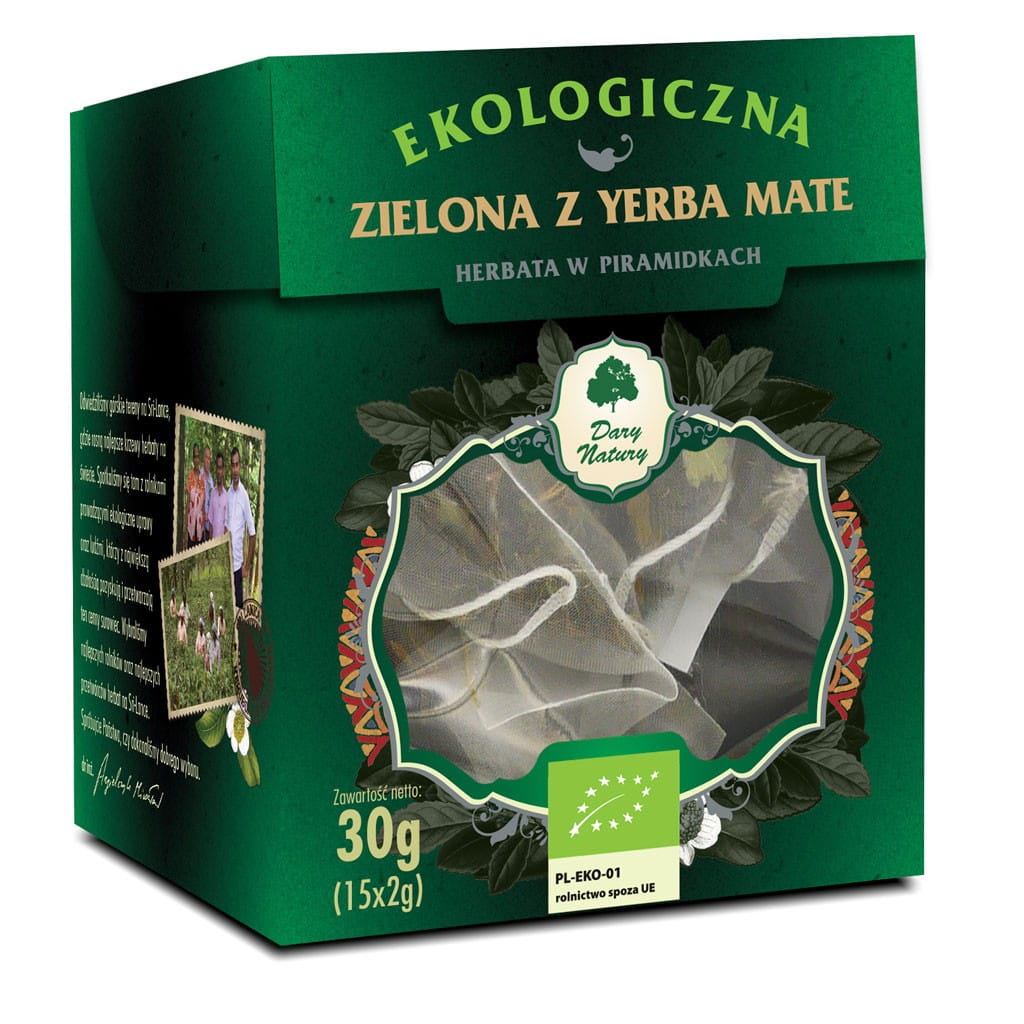 Zelený čaj s Yerba Maté Pyramidki BIO (15 x 2 g) - DARY PŘÍRODY
