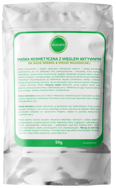 Kosmetische Maske mit Aktivkohle auf Basis von Silber und kolloidalem Kupfer 50 g ECOCERA