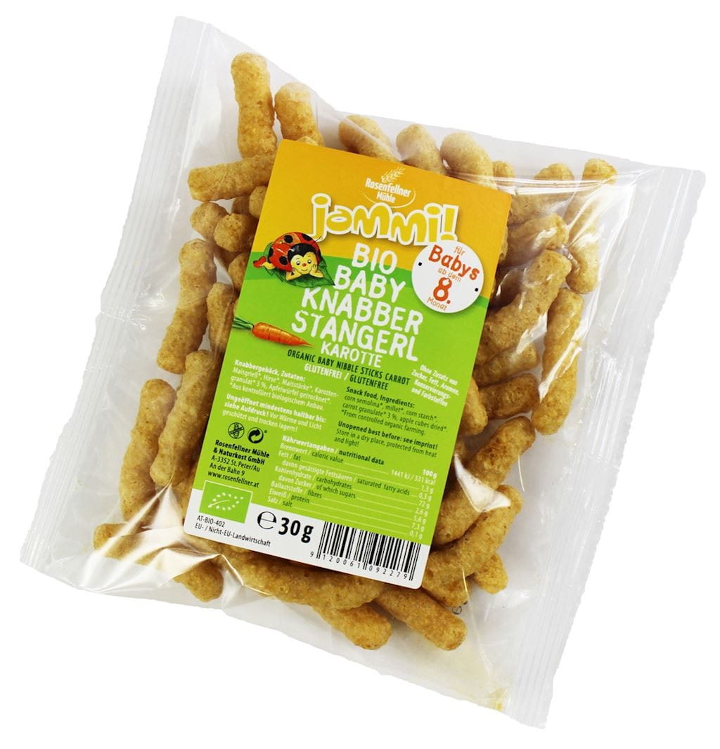 Carrot chips for children, gluten-free, organic, 30 g - ROSENFELLNER