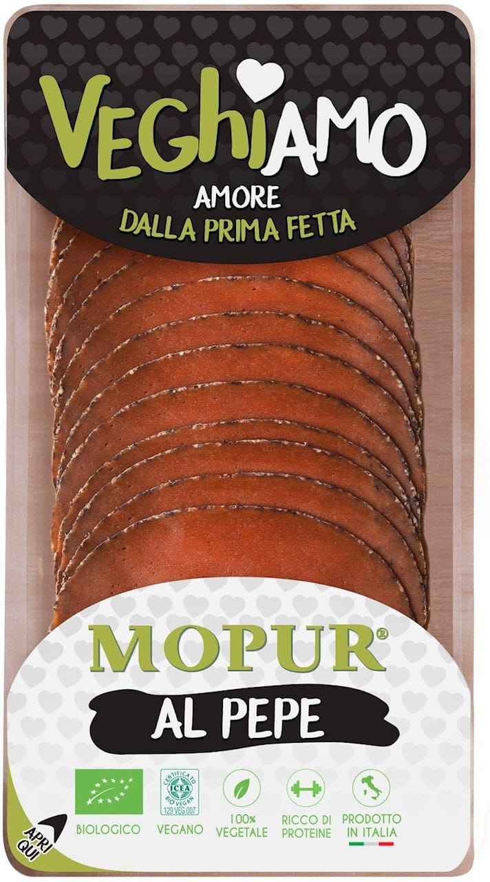 Vegansk produkt A'LA Mopurwurst med pepper BIO 90 g - VEGHIAMO