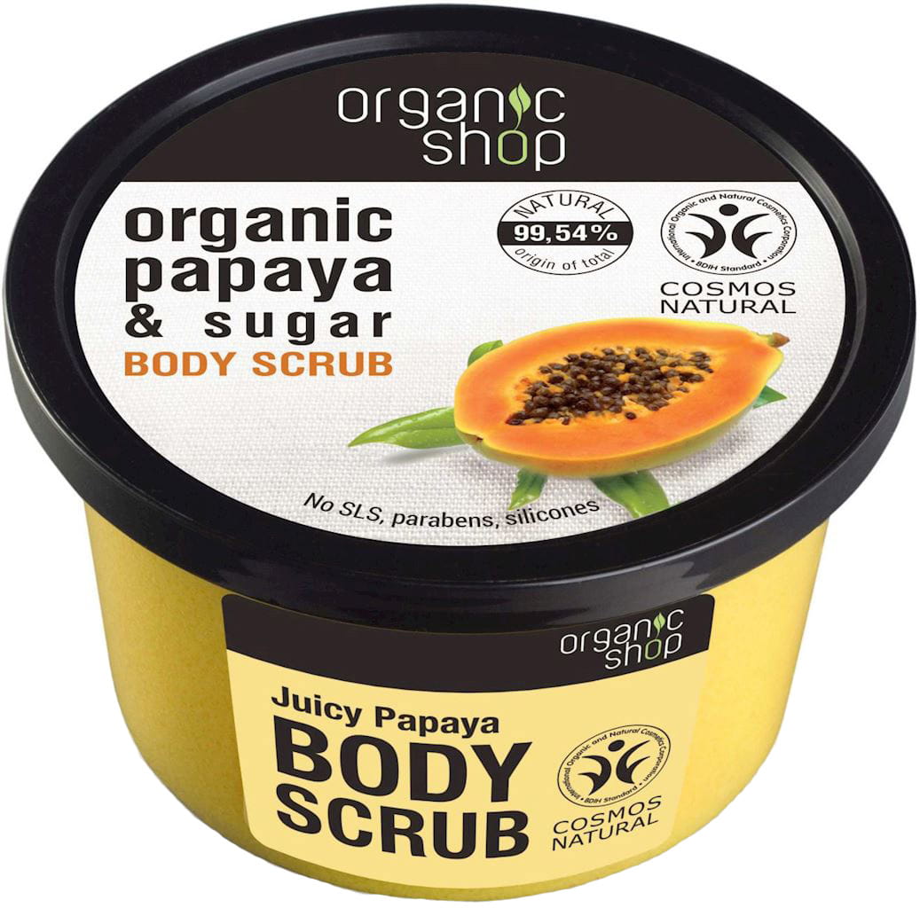 Exfoliante corporal jugoso de papaya 250 ml - BIO SHOP
