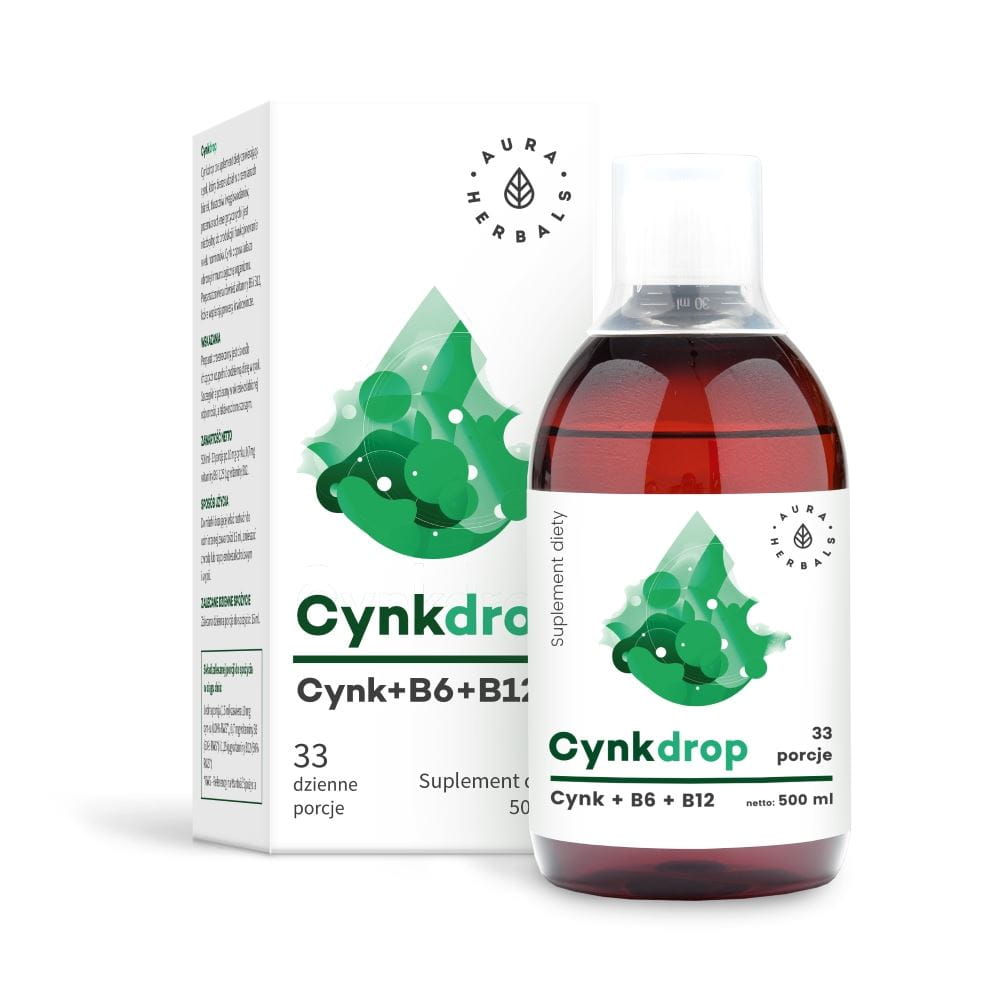 Zinkové kapky, Zinek + B6 + B12 500ml AURA HERBALS