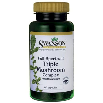 FS trippel svampkomplex från 3 svampar Maitake Reishi Shiitake 200 mg 60 kapslar SWANSON
