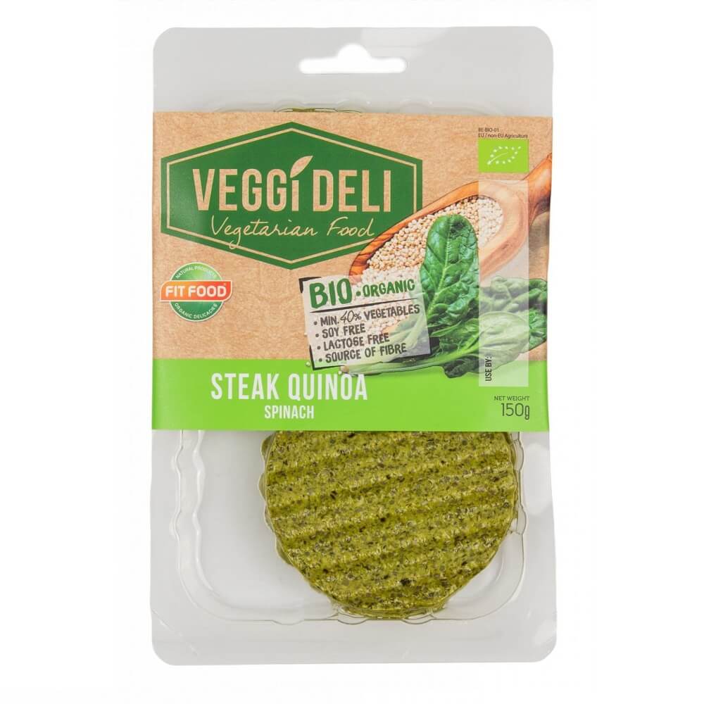Vegetarisk EKO-spinatbiff med quinoa 150 g VEGGI DELI