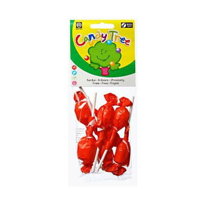 Bezlepkové kulaté lízátka s jahodovou příchutí BIO (7 x 10 g) - CANDY TREE