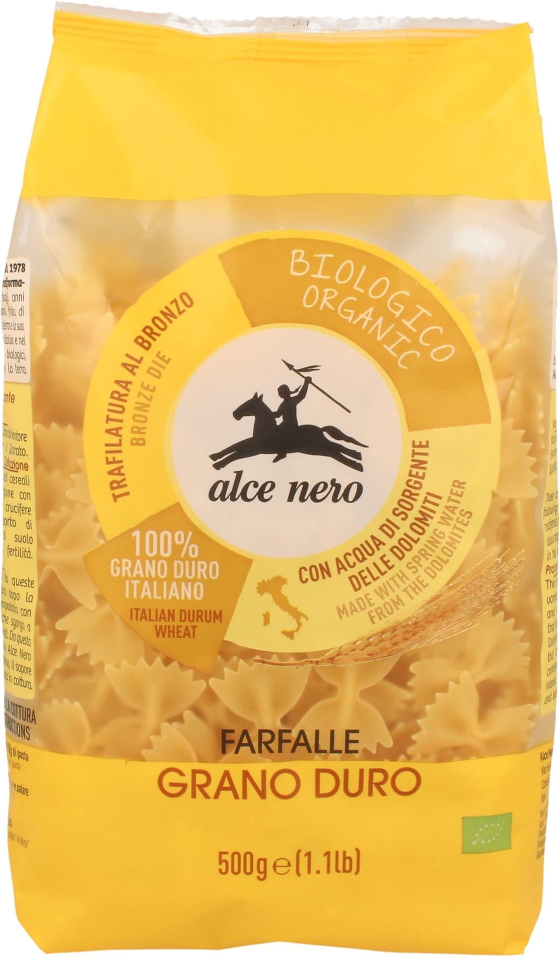 Pasta (Semola) Farfalle BIO 500 g - ALCE NERO