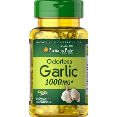 Ail non parfumé 1000 mg Ail 100 Capsules PURITAN'S PRIDE