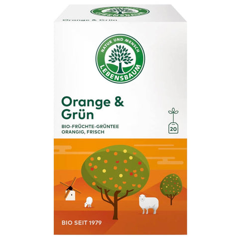 Grüner Tee mit Orange, Express BIO (20 x 15 g) - LEBENSBAUM