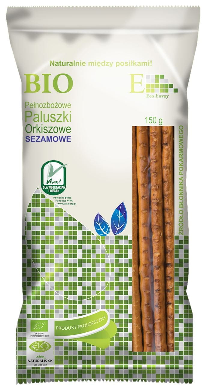 Celozrnné špaldové tyčinky s sezamem BIO 150 g - ENVOY
