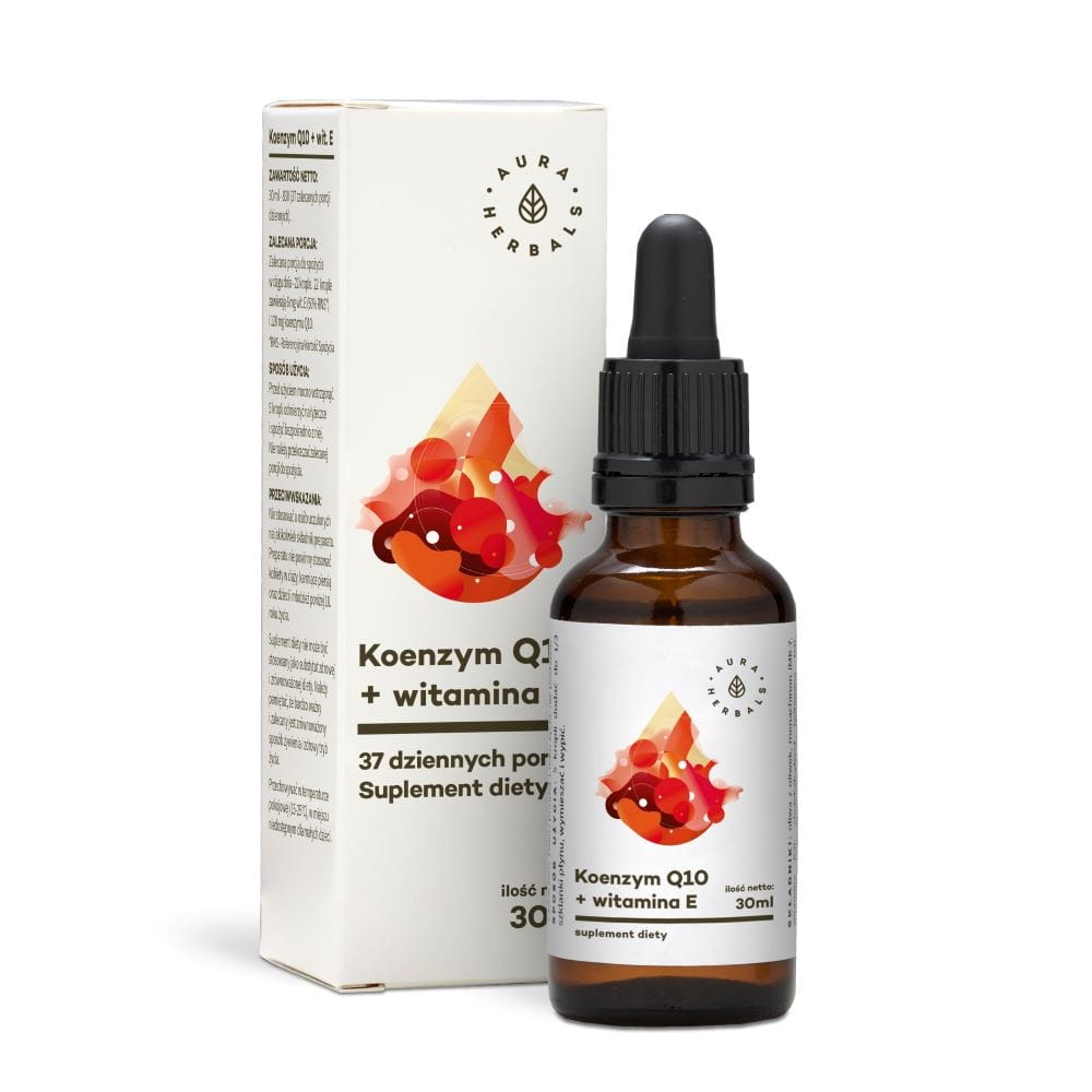Coenzima Q10 + Vitamina E líquida 830 gotas 30 ml AURA HERBALS