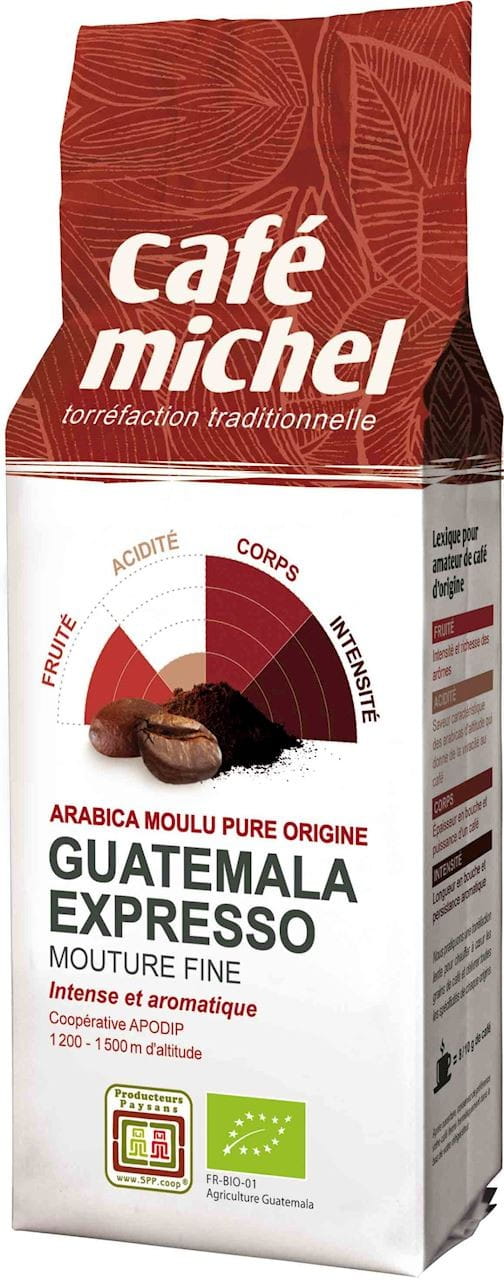 Gemalen Arabica Espresso Koffie Guatemala fair trade BIO 250 g - CAFE MICHEL