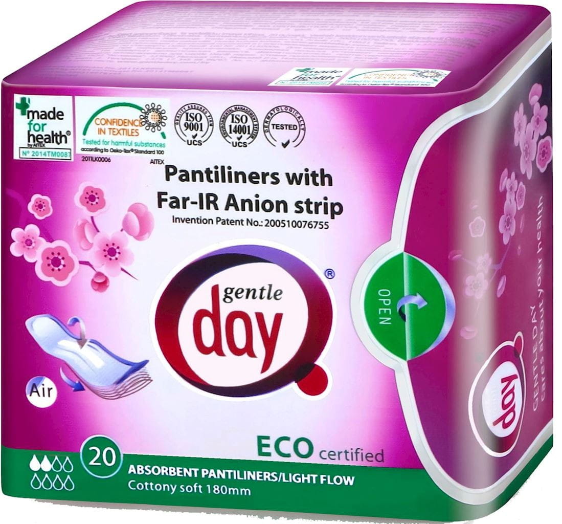 Panty liners with anionic strip and moisture-absorbing layer 20 pieces - GENTLE DAY