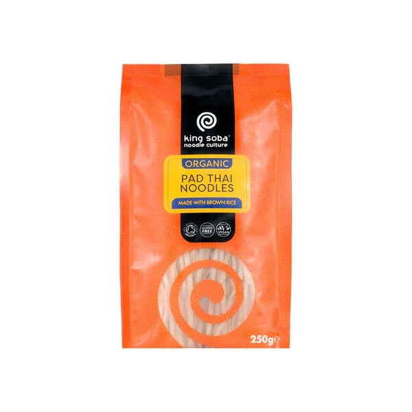Těstoviny (rýžové, celozrnné) pad thai bez lepku BIO 250 g - KING SOBA