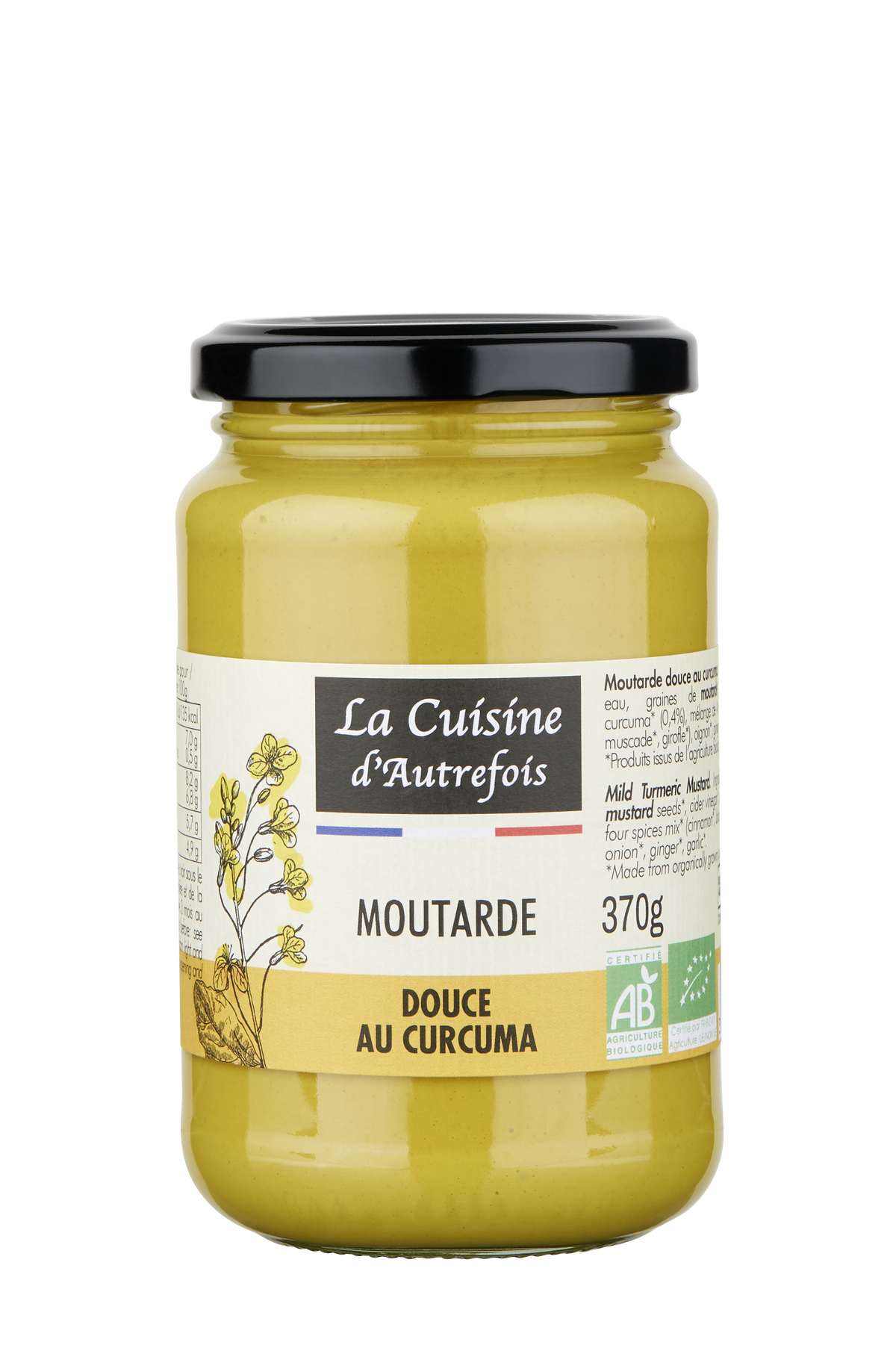 Mild mustard with turmeric ORGANIC 370 g - LA CUISINE D AUTREFOIS